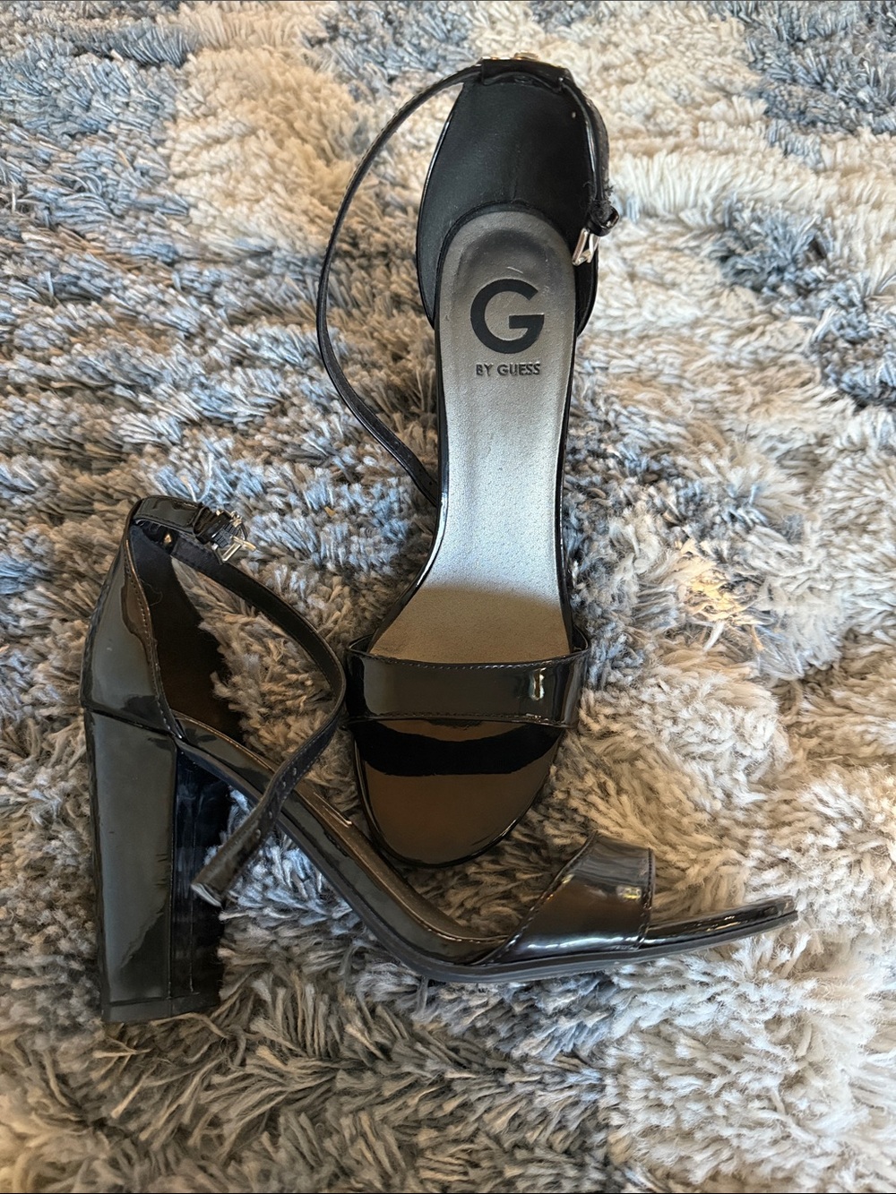 G by GUESS Black Patent Block Heels